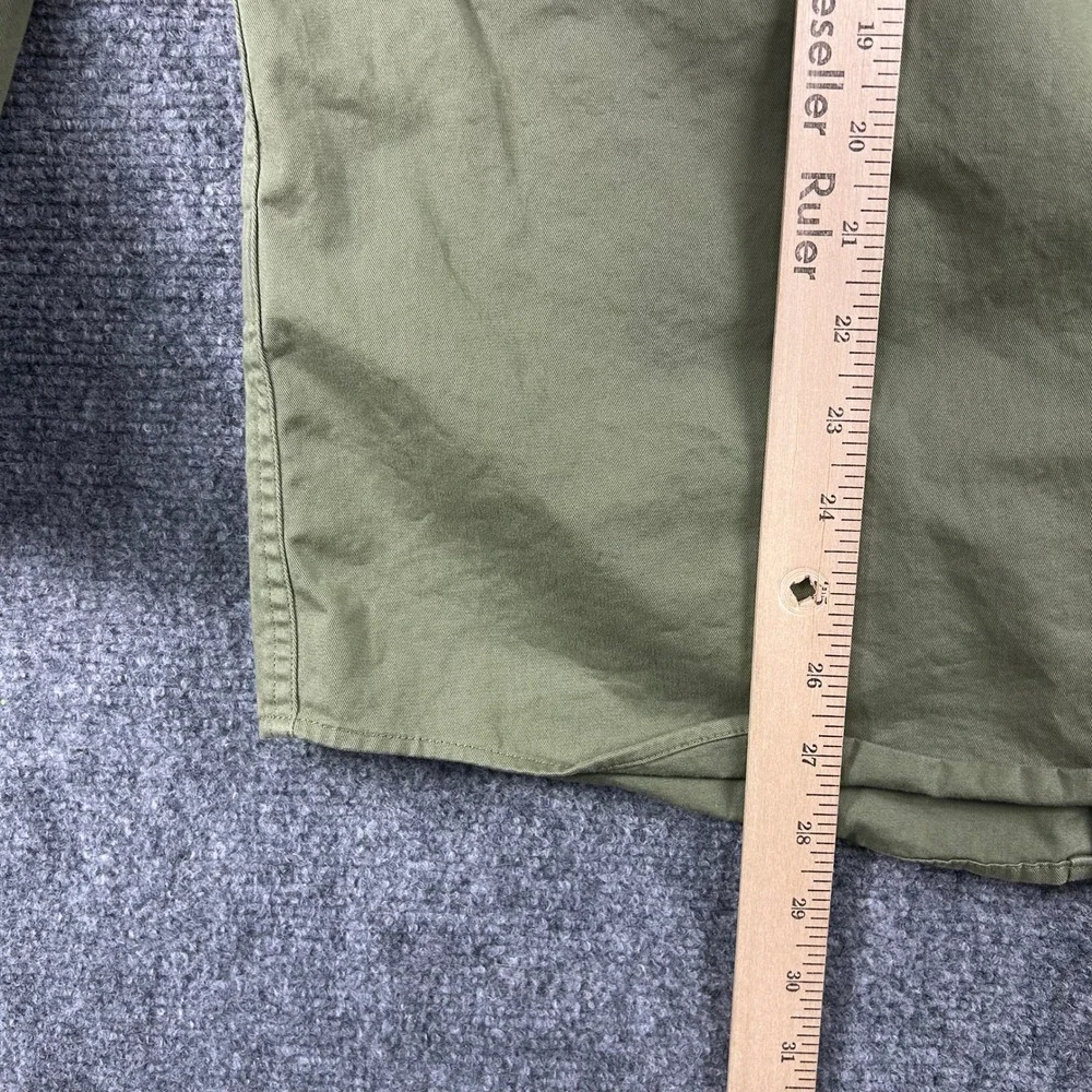 Banana Republic Shirt Mens Large Olive Green Cotton Stretch Utility Button Down